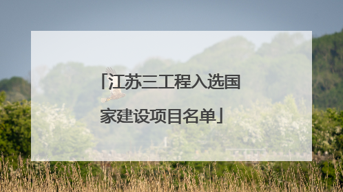 江苏三工程入选国家建设项目名单