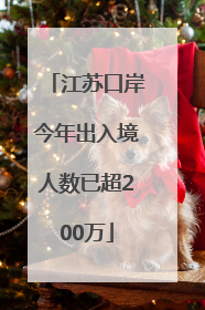 江苏口岸今年出入境人数已超200万