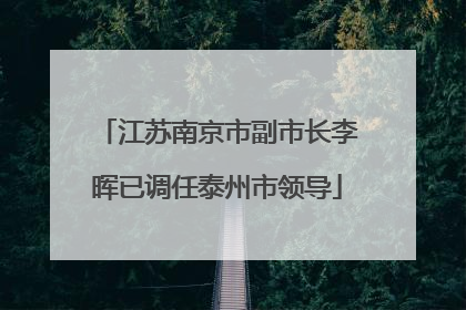 江苏南京市副市长李晖已调任泰州市领导