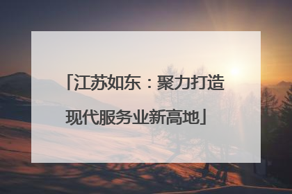 江苏如东：聚力打造现代服务业新高地