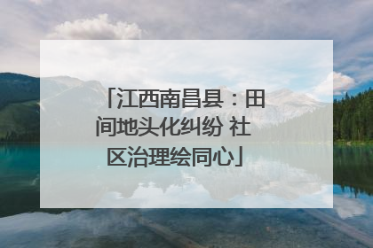 江西南昌县：田间地头化纠纷 社区治理绘同心