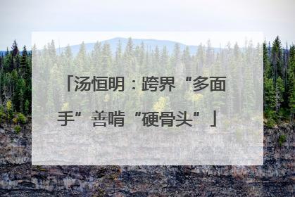 汤恒明：跨界“多面手”善啃“硬骨头”
