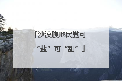 沙漠腹地民勤可“盐”可“甜”