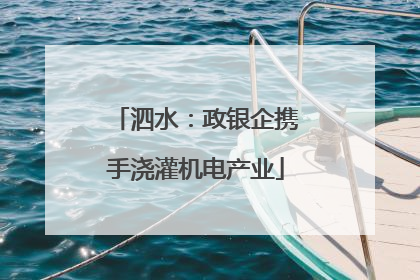 泗水：政银企携手浇灌机电产业