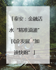 泰安：金融活水“精准滴灌” 民企发展“加速快跑”