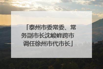 泰州市委常委、常务副市长沈峻峰跨市调任徐州市代市长