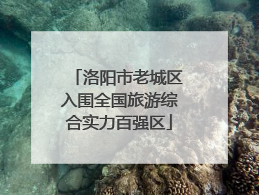 洛阳市老城区入围全国旅游综合实力百强区