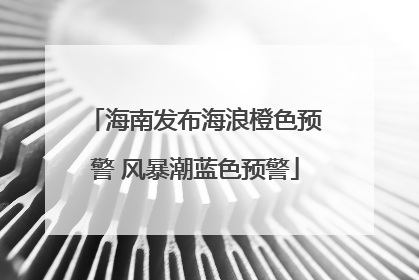 海南发布海浪橙色预警 风暴潮蓝色预警