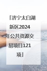 济宁太白湖新区2024年公共资源交易项目121项