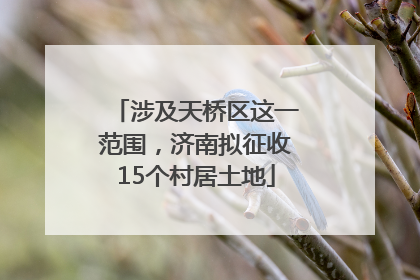 涉及天桥区这一范围，济南拟征收15个村居土地