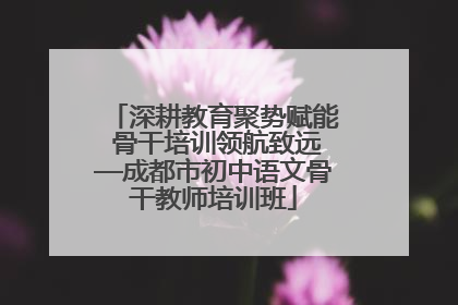 深耕教育聚势赋能 骨干培训领航致远—成都市初中语文骨干教师培训班