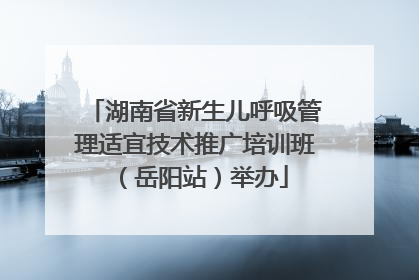 湖南省新生儿呼吸管理适宜技术推广培训班（岳阳站）举办