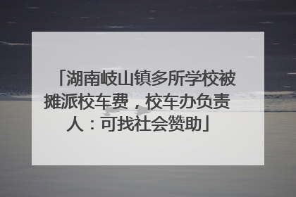 湖南岐山镇多所学校被摊派校车费，校车办负责人：可找社会赞助