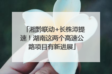 湘黔联动+长株潭提速！湖南这两个高速公路项目有新进展