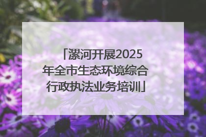 漯河开展2025年全市生态环境综合行政执法业务培训
