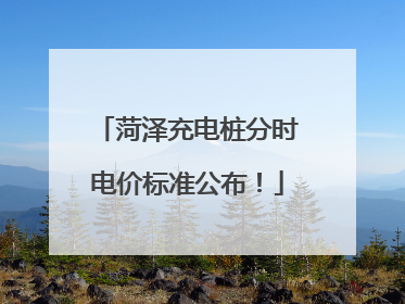 菏泽充电桩分时电价标准公布！