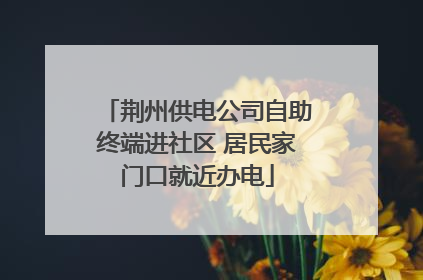 荆州供电公司自助终端进社区 居民家门口就近办电