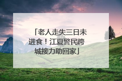 老人走失三日未进食！江夏警民跨城接力助回家
