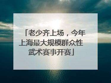 老少齐上场，今年上海最大规模群众性武术赛事开赛