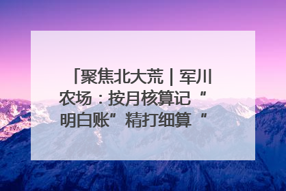 聚焦北大荒｜军川农场：按月核算记“明白账”精打细算“过紧日子”