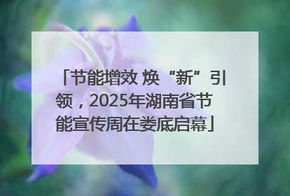 节能增效 焕“新”引领，2025年湖南省节能宣传周在娄底启幕