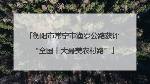 衡阳市常宁市渔罗公路获评“全国十大最美农村路”