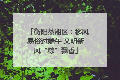 衡阳蒸湘区：移风易俗过端午 文明新风“粽”飘香