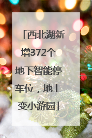 西北湖新增372个地下智能停车位，地上变小游园