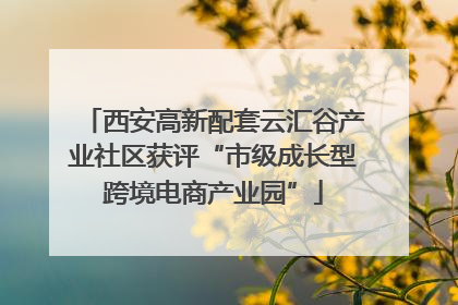 西安高新配套云汇谷产业社区获评“市级成长型跨境电商产业园”