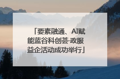 要素融通、AI赋能蓝谷科创荟·政服益企活动成功举行