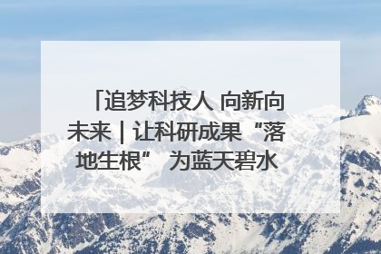 追梦科技人 向新向未来｜让科研成果“落地生根” 为蓝天碧水“保驾护航”