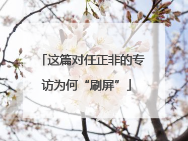 这篇对任正非的专访为何“刷屏”
