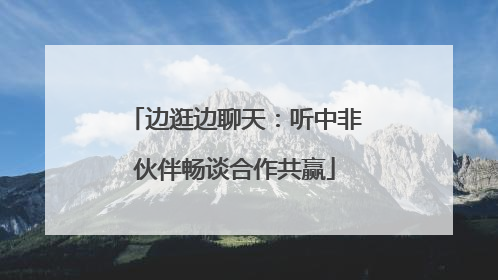 边逛边聊天：听中非伙伴畅谈合作共赢