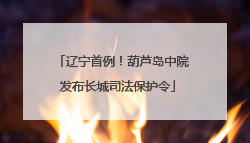 辽宁首例！葫芦岛中院发布长城司法保护令