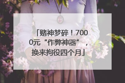 赌神梦碎！7000元“作弊神器”，换来拘役四个月