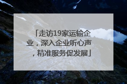 走访19家运输企业，深入企业听心声，精准服务促发展