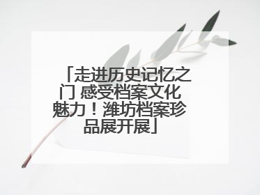 走进历史记忆之门 感受档案文化魅力！潍坊档案珍品展开展