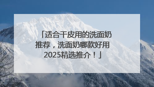 适合干皮用的洗面奶推荐，洗面奶哪款好用2025精选推介！