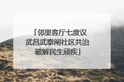 邻里客厅七度议 武昌武泰闸社区共治破解民生顽疾