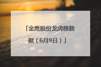 金鹰股份龙虎榜数据（6月9日）