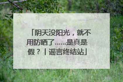 阴天没阳光，就不用防晒了……是真是假？丨谣言终结站