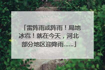 雷阵雨或阵雨！局地冰雹！就在今天，河北部分地区迎降雨……