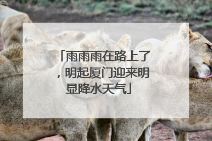 雨雨雨在路上了，明起厦门迎来明显降水天气