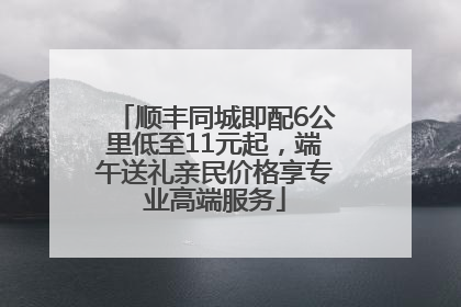 顺丰同城即配6公里低至11元起，端午送礼亲民价格享专业高端服务