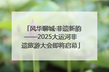 风华聊城·非遗新韵——2025大运河非遗旅游大会即将启幕