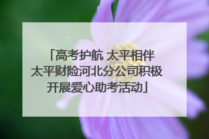 高考护航 太平相伴 太平财险河北分公司积极开展爱心助考活动