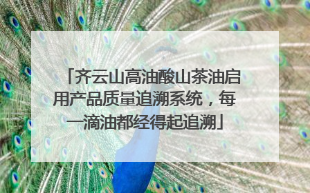 齐云山高油酸山茶油启用产品质量追溯系统，每一滴油都经得起追溯