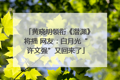 黄晓明领衔《潜渊》将播 网友：白月光“许文强”又回来了