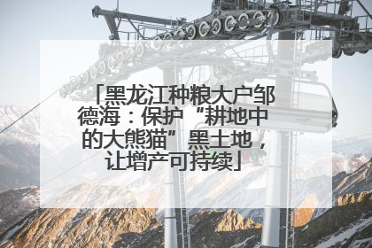黑龙江种粮大户邹德海：保护“耕地中的大熊猫”黑土地，让增产可持续