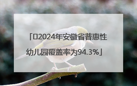 ﻿2024年安徽省普惠性幼儿园覆盖率为94.3%